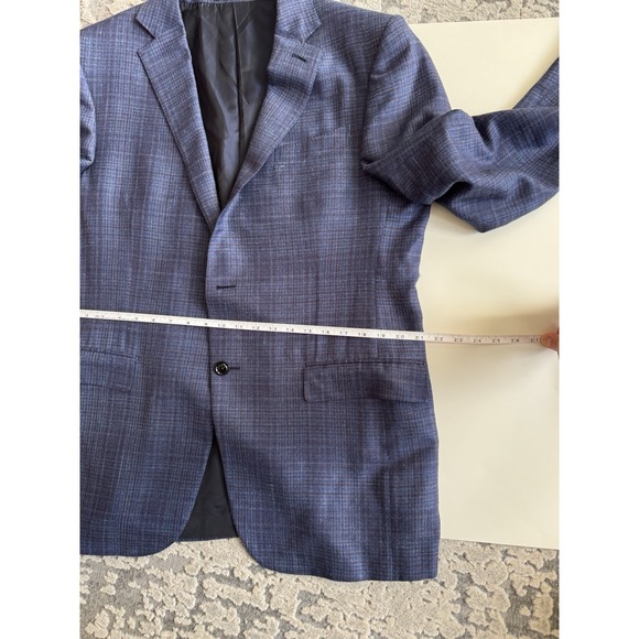 Ermenegildo Zegna Blazer - Cashmere Silk And Linen Blue With White And Burgundy - Picture 9 of 15